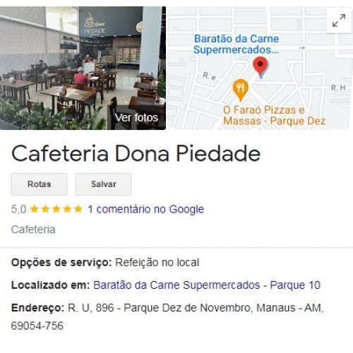 Cliente - Cafeteria Dona Piedade - Manaus - AM